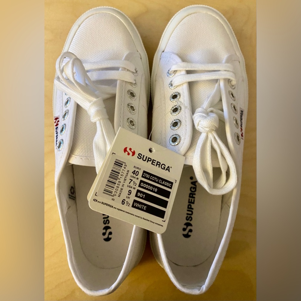 Brand New Superga Cotu White Sneakers